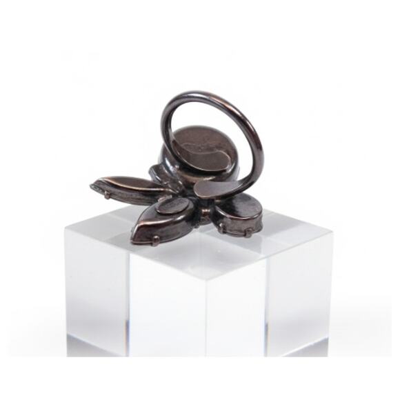 Joomi Lim Women's Gunmetal Blue Swarovski Gemstone Tear Ring Sz 6 NWOT 120 - Picture 2 of 7